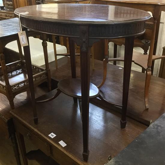 Victorian mahogany oval two-tier table and another two-tier table